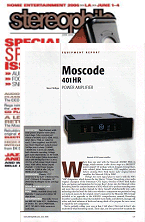 Stereophile - Moscode 401HR Review - Click to Open